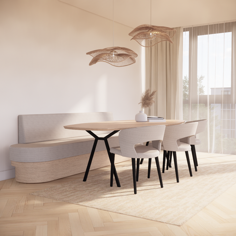 Eetkamerbank Makoto - Vlakke rug