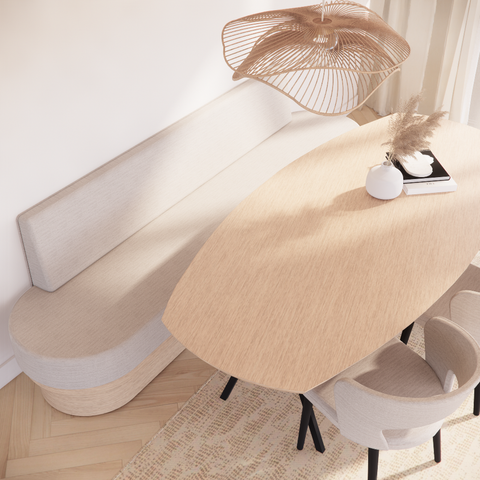 Eetkamerbank Makoto - Vlakke rug