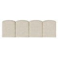 Beige headboard op maat met vier afgeronde panelen in zachte bekleding